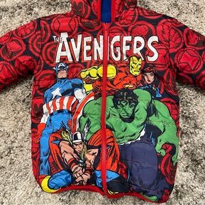 Marvel Avengers Kids Reversible Hooded Jacket - Size 5
